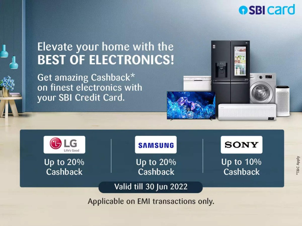 Picture of: SBI Card brings you exclusive offers on electronic gadgets from